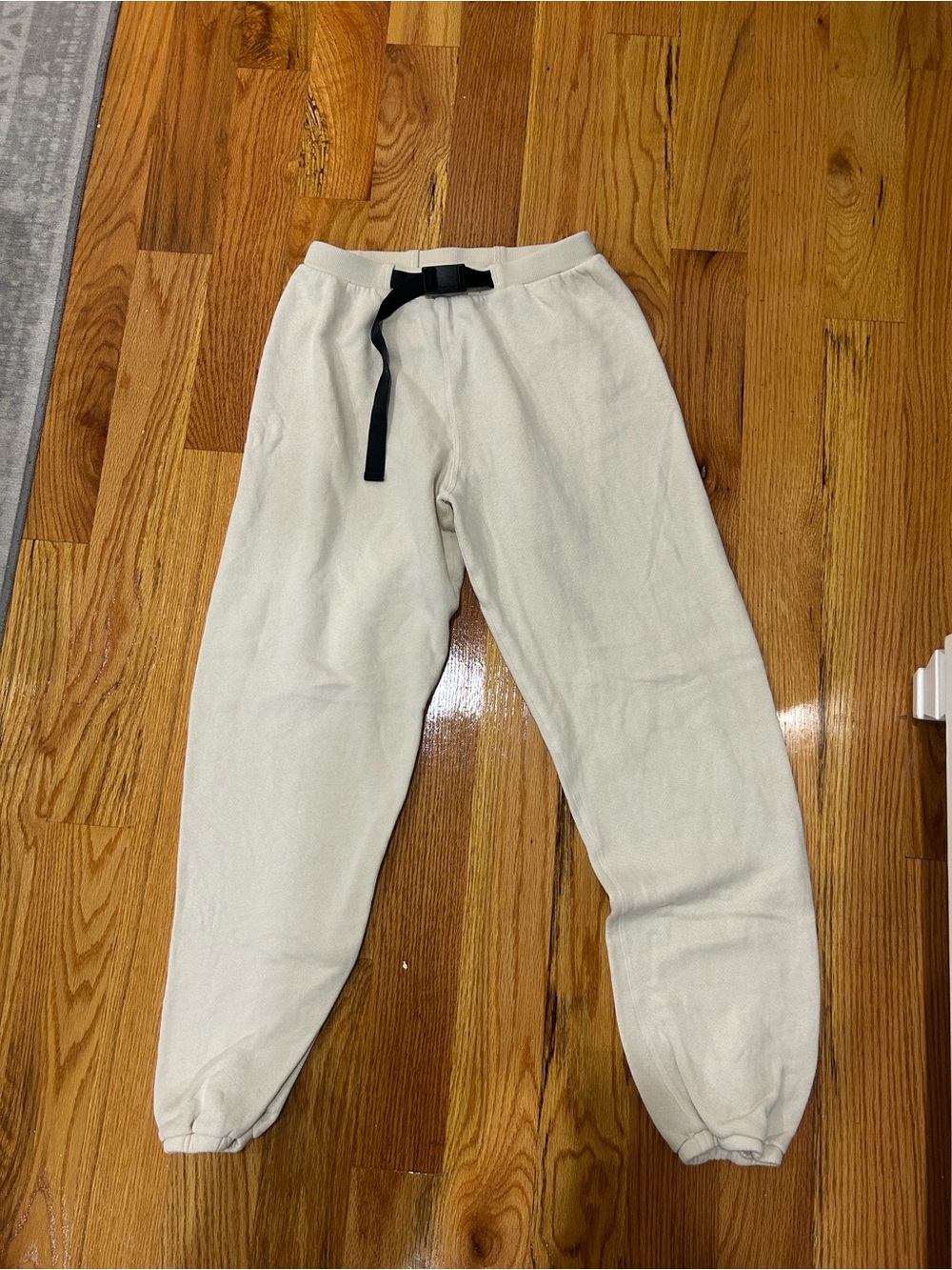 John Elliott Cream Sweatpants with Black Drawstring